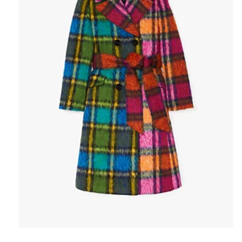 Kate Spade Grand Plaid Wool Coat